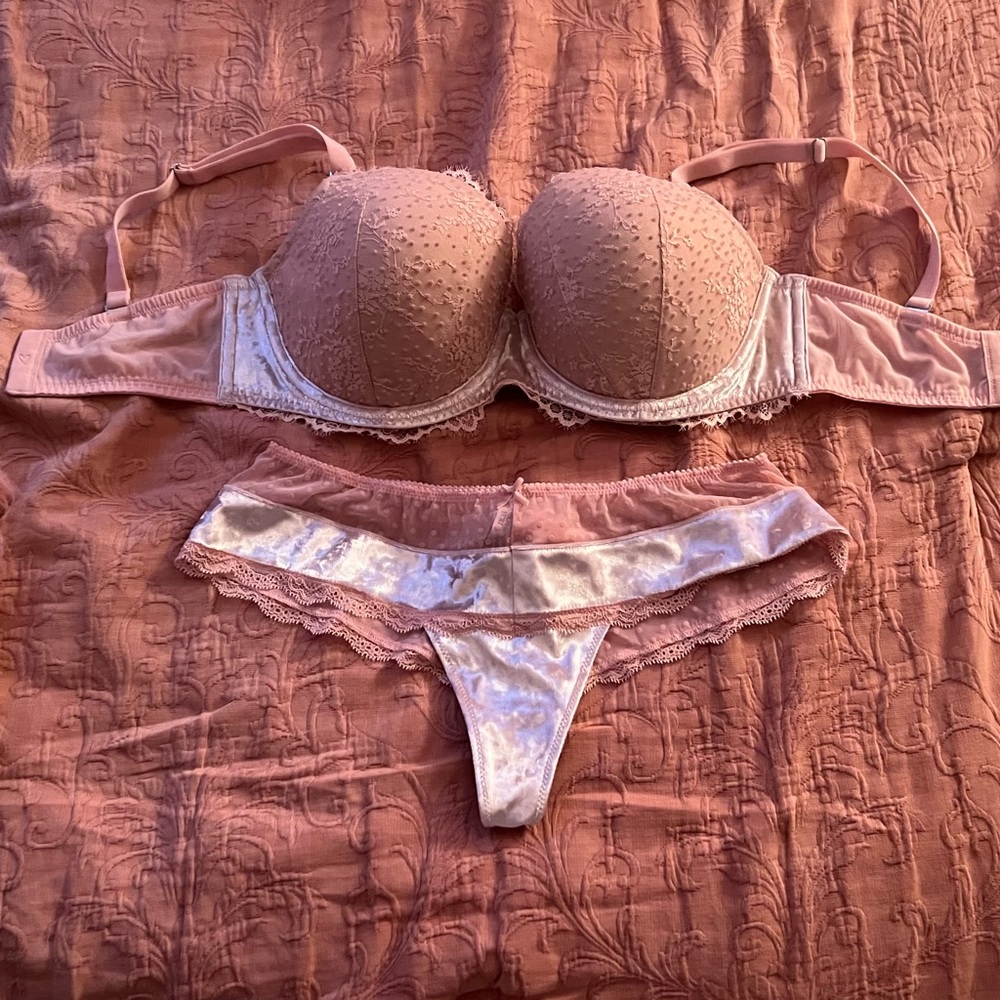 Victoria Secret Pink Bunny Bra & Panty Set
